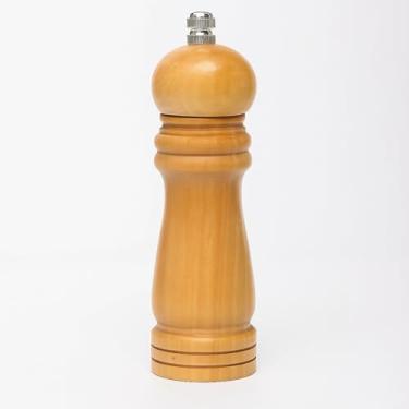 Imagem de Moedor Manual Para Temperos Pimenta e Sal em Madeira Com Pino Regulador de tamanho do Grão e Suporte em Aço Inox Fácil de Desmontar e Higienizar