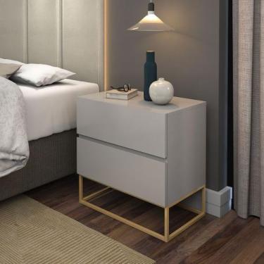 Imagem de Mesa De Apoio Lateral Para Cama Eros 45cm Base Dourado - Aprire Móveis