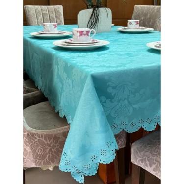 Imagem de Toalha de Mesa Retangular Decoração 4, 6, 8 Lugares - Estampada Bonita Jacquard para 10, 12, 14 Lugares(TIFFANY,2,00 METROS)