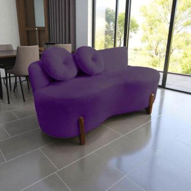 Imagem de Namoradeira Sofá Feijão Lounge Orgânica Veludo Roxo - Mazzero Decor