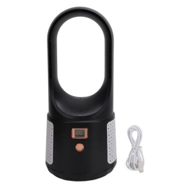 Imagem de Yosoo Ventilador Portátil Sem Lâmina, Ventilador de Mesa Com Fluxo de Ar Forte, 6 Velocidades, de Suave fã de Mesa USB Silencioso, para Casa de Escritório, área de Animais de (BLACK)