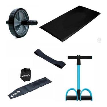 Imagem de Kit Funcional Rodinha+ Extensor +Caneleira5+Colchonete +Band