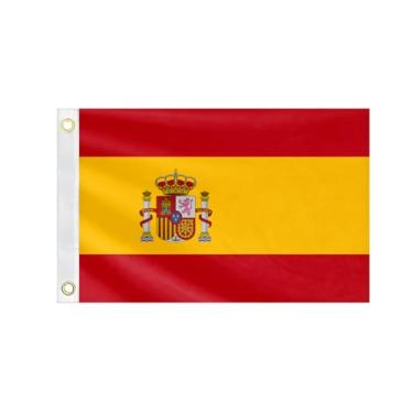 Imagem de Bandeira dupla face de barco da Espanha 30 x 45 cm Bandeira pequena marinha espanhola cores brilhantes nylon à prova de desbotamento Caminhão Motocicleta Banner com 2 ilhós de latão no exterior
