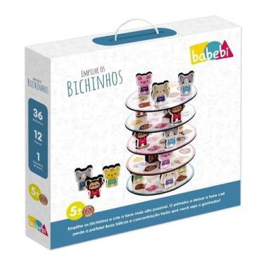 Imagem de Empilhe Os Bichinhos Babebi Brinquedo Educativo Em Madeira