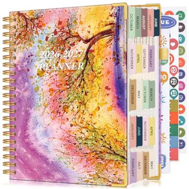 Imagem de Agenda 2025-2027, agenda de 21 meses semanal e mensal de outubro de 2025 a junho de 2027, 21,6 cm x 28 cm A4 grande capa dura agenda agenda livro 2026 com abas, calendário anual espiral para escola