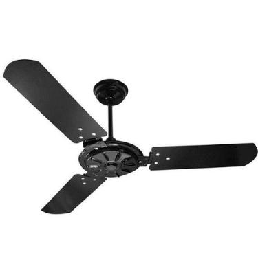Imagem de Ventilador De Teto Comercial 150w e 180w Preto Pás Pretas Ventex, 220V