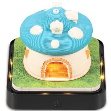 Imagem de ZJMCAJY Calendário Time Piece, bloco de notas 3D 2024 com luzes de LED, calendário de mesa 3D criativo, notas de postagem de calendário de arte 3D, decoração de mesa de artesanato em papel DIY (casa