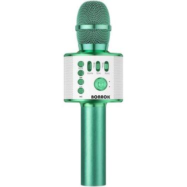Imagem de Microfone de karaokê BONAOK sem fio Bluetooth Q37 Verde