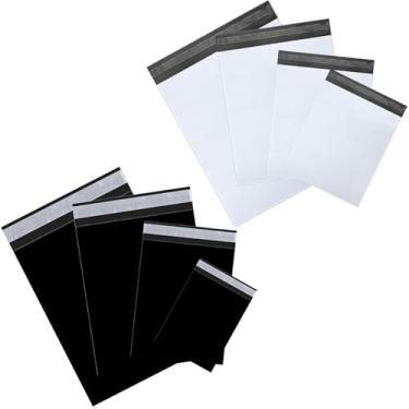 Imagem de Outus Envelope de poliéster com 120 peças, 4 tamanhos, sacos de envio, fecho autoadesivo, envelopes autoadesivos à prova de rasgos (20 x 30 cm, 25 x 35 cm, 38 x 50 cm, branco e preto)