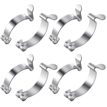 Imagem de Otoolling 8 clipes de filtro de ar para carro, clipe de capa de filtro de ar de metal prateado para clipes de filtro de carro, tampa de caixa universal, grampo de mola, acessórios de carro, peças de