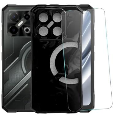 Imagem de MAOUICI Capa para celular Doogee Blade GT Pro, capa macia de TPU antiimpressão digital, protetor de tela de vidro temperado [1 unidade] [6,7 polegadas]