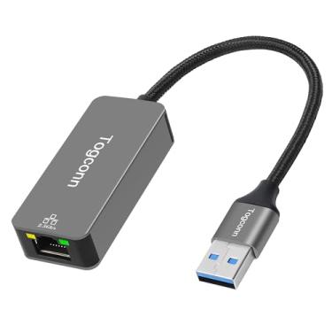 Imagem de Adaptador USB para Ethernet 2,5 G, USB-A 3.0 para RJ45 2,5 Gigabit LAN (2500 Mbps), conversor adaptador de rede Internet Dongle, Plug and Play, compatível com MacBook/Pro/Air, Surface Pro, Windows 11