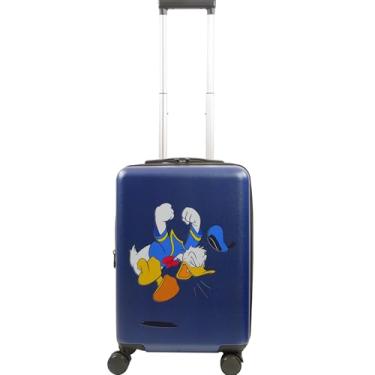 Imagem de FUL Disney Pato Donald Bagagem de mão de 57 cm, mala rígida com rodinhas e rodas giratórias, azul, Azul, Disney Pato Donald Bagagem de mão de 57 cm, mala rígida com rodinhas
