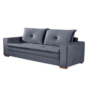 Imagem de Sofá Unique 2,10m com Pés de Madeira 3 Lugares Confortável - Tudo de M