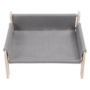 Imagem de Luqeeg Duas Cores Sofá para Animais de Estimação Cama Interna, Madeira de Pinho Sofá Cama Elevado para Gatos e Cães Aparência Elegante e Versátil para Alívio da Ansiedade (Cinza)