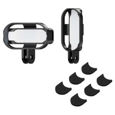 Imagem de Conjunto de montagem magnética vertical e horizontal Insta 360 GO 3/GO 3S com protetor de vento de microfone para Insta360 GO 3/GO 3S (preto)