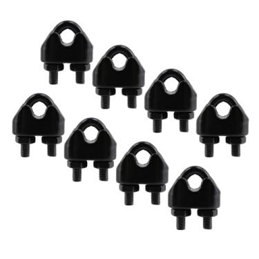 Imagem de Wealrit 8 peças de grampos de cabo de aço inoxidável M2 U parafusos grampos de fio fixadores universais clipe conector corda molusco para trilhos de cabos