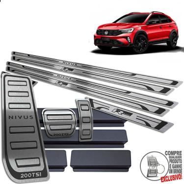 Imagem de Pedaleira + Soleira + Descanso Preto Volkswagen Nivus R-Line