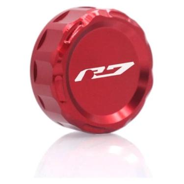 Imagem de Acessórios de motocicleta CNC Tampa do reservatório de fluido de freio traseiro compatível com Y&AMAHA YZF R7 YZF-R7 YZFR7 YZFR7 2021 2022 2023 2024 (vermelho)