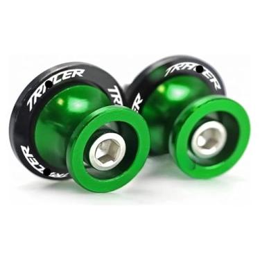 Imagem de Carretéis de braço oscilante para motocicleta Tracer Parafusos de suporte M6 Acessórios de motocicleta de alumínio CNC compatíveis com Y&AMAHA Tracer7 Tracer9 900 700 7 9 GT (verde)