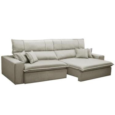 Imagem de Sofá Retrátil Reclinável Para Sala 3 Lugares 250cm Aisha F04 Veludo Be