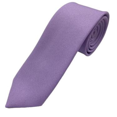 Imagem de Kit com 6 gravatas lavanda tecido oxford slim, casamento, eventos - Dm