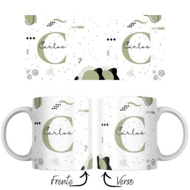 Imagem de Caneca de Porcelana Masculina Personalizada com Inicial e Nome Present