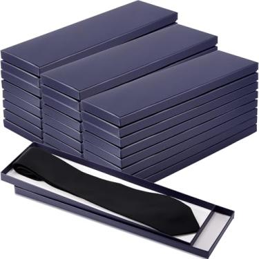 Imagem de Shinylin 24 caixas de presente de embrulho de gravata homens mulheres meias cachecóis caixas de presente com tampas 35 x 10 x 0,75 cm caixa de presente de papel de papelão a granel para dia dos