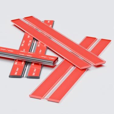 Imagem de 4 dobradiças flexíveis de 200 mm – sem necessidade de cola, autoadesivas, perfil baixo, transparente, dobradiças de acrílico para piano, (19 cm) - pacote com 4