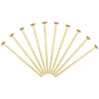 Imagem de PATIKIL Pinos de clipe de conector de lustre, pacote com 100 pinos de cobre prisma de substituição de 2,5 mm OD x 30 mm C para fixação de peças de cristais Suncatcher, dourados