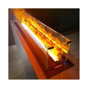 Imagem de Lareira Decorativa Lareira elétrica atomizadora com tela de vidro, lareira embutida a vapor água chama 3D, sensível ao toque e controle remoto(X-Large)