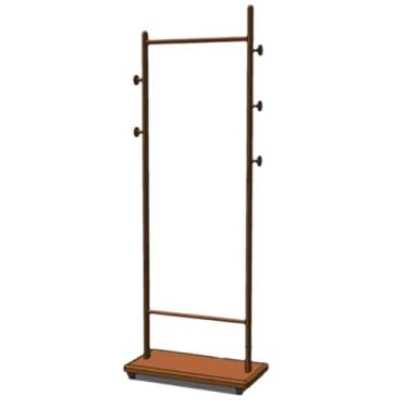 Imagem de Cabideiro de bambu com prateleiras de armazenamento cabide de chão com polia suporte de casaco leve para quarto fácil montagem