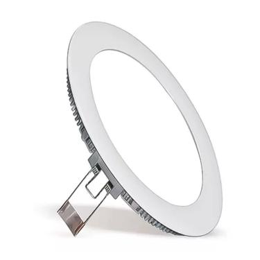 Imagem de Painel de luz LED redondo de 12 W, incrustação de plafon, branco quente, 17 cm