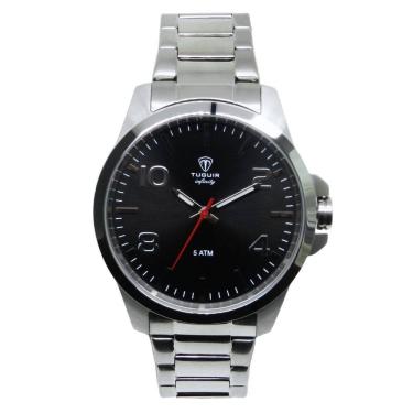 Imagem de Relógio Masculino de Aço Tuguir Analógico Infinity 6117G Prata e Preto