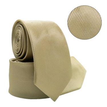 Imagem de Gravata Social Risco Fino Padrinho Evento - oem, Bege risco fino
