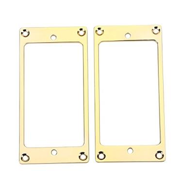 Imagem de Domary Anel de Captação de Guitarra Humbucker Peças de Reposição de Estrutura de Metal 2 Peças para Luthiers Diy Prata (Ouro)