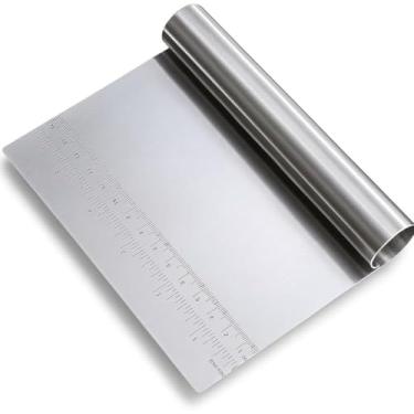 Imagem de Espátula Raspadora de Inox 15cm com Régua – Ideal para Massas, Chocolate e Legumes | Confeitaria e Culinária Profissional