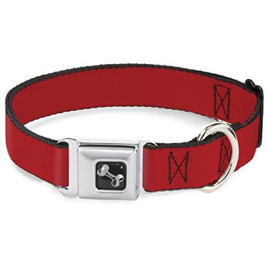Imagem de Buckle-Down Coleira para cães com fivela de cinto de segurança - Natal vermelho - 3,8 cm de largura - serve para pescoço de 40,6 a 58,4 cm - Médio