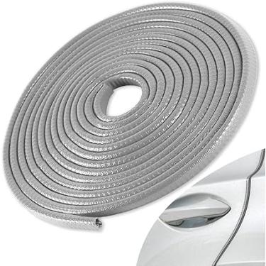 Imagem de SINGARO Protetor De Borda Porta Carro 49 Pés (15 M), Faixa Protetora Entrada Sem Cola, Acabamento Borracha, Aplicável A Carros, Caminhões, Suvs E Quadriciclos, Acessórios Externos (Cinza)
