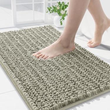 Imagem de Arotive Tapete de banheiro de chenille luxuoso, tapetes de banho extra macios e espessos, absorventes e felpudos, antiderrapante, lavável à máquina, tapetes de banho de pelúcia para banheiro, chuveiro
