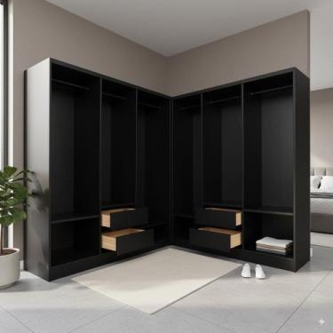 Imagem de Closet Casal Duplo Lisboa - Evidencia Moveis, Black