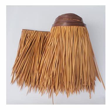 Imagem de Palha de telhado artificial para decoração de palha falsa tiki bar grama para telhado palmeira mexicana corredor de palha rolos de palha painel de palha para decoração de jardim cerca decoração de