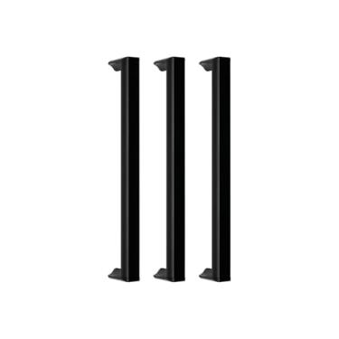 Imagem de Puxador De Gaveta Slim Armario Moveis Alumínio Round 160mm (5, Preto Fosco)