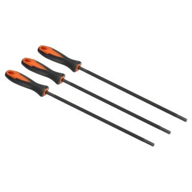 Imagem de Arquivo de afiação de corrente de motosserra, pacote com 3 7/32 polegadas (5,5 mm) Arquivo de afiador de serra redonda com cabo de plástico para motosserra, preto e vermelho