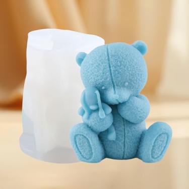 Imagem de Molde de vela de urso de boneca, moldes de silicone, ursos de pelúcia, molde de fundição de resina para fazer velas, decoração de casa, molde de aromaterapia, velas de argila de gesso, artesanato