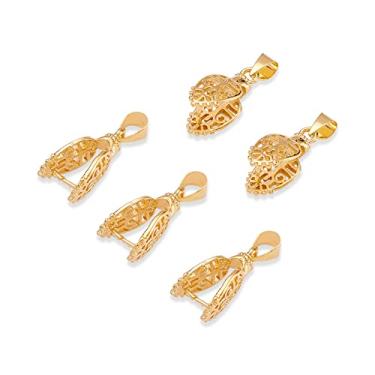 Imagem de 5 peças de latão para picareta de gelo banhado a ouro, clipe de aperto, fecho de fiança, pingente de metal, achados de conector de 24 mm para colar faça você mesmo, brinco, fabricação de joias