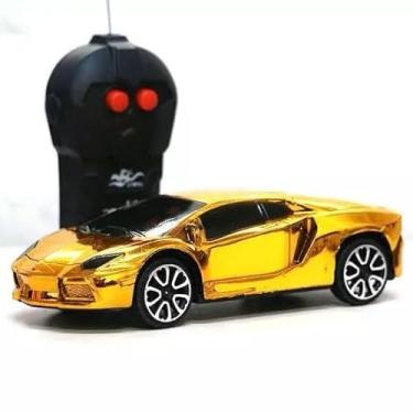Imagem de Carro de Controle Remoto, 27MHz, Modelo Esportivo Dourado Cromado