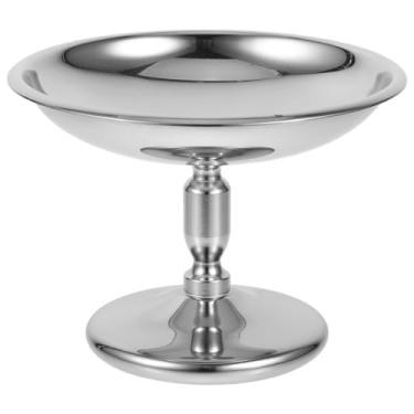 Imagem de VICASKY Tigela de sobremesa de aço inoxidável Pedestal Prato de sorvete para pudim de iogurte de frutas, copo multiuso com pés para lanches doces