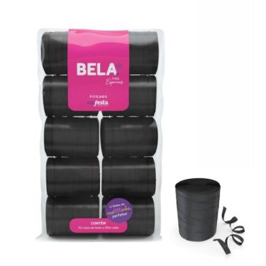 Imagem de Fitilho 5MM X 50M Preto Pacote com 10 Unidades - Emfesta