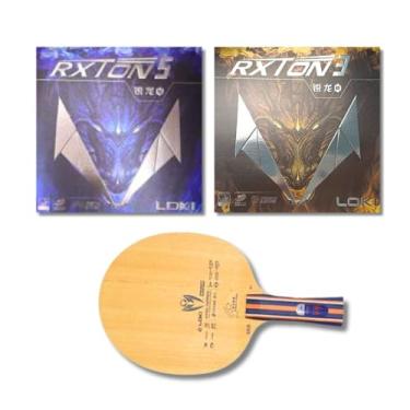 Imagem de Raquete de Tênis de Mesa Profissional, Combo K1 5 Folhas de Madeira com 2 Carbono com Borrachas Rxton5 e Rxton3, Selo ITTF, para Jogadores Ofensivos
